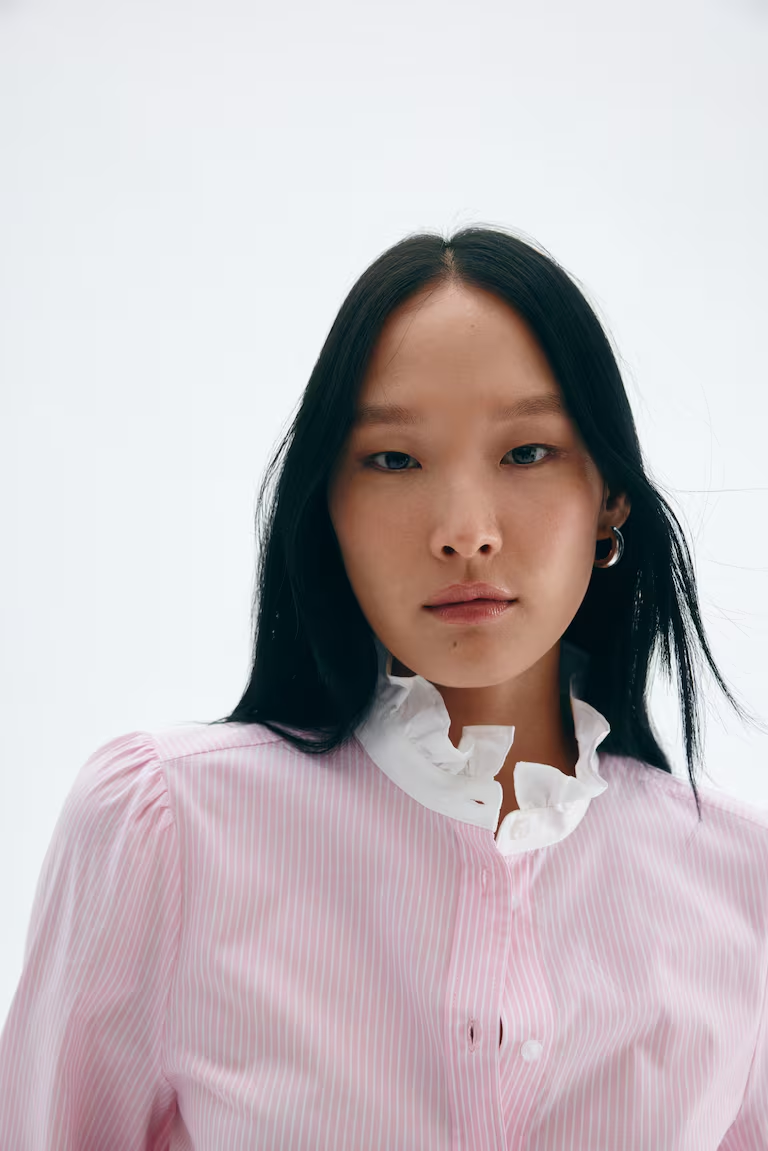 Ruffled-Collar Shirt