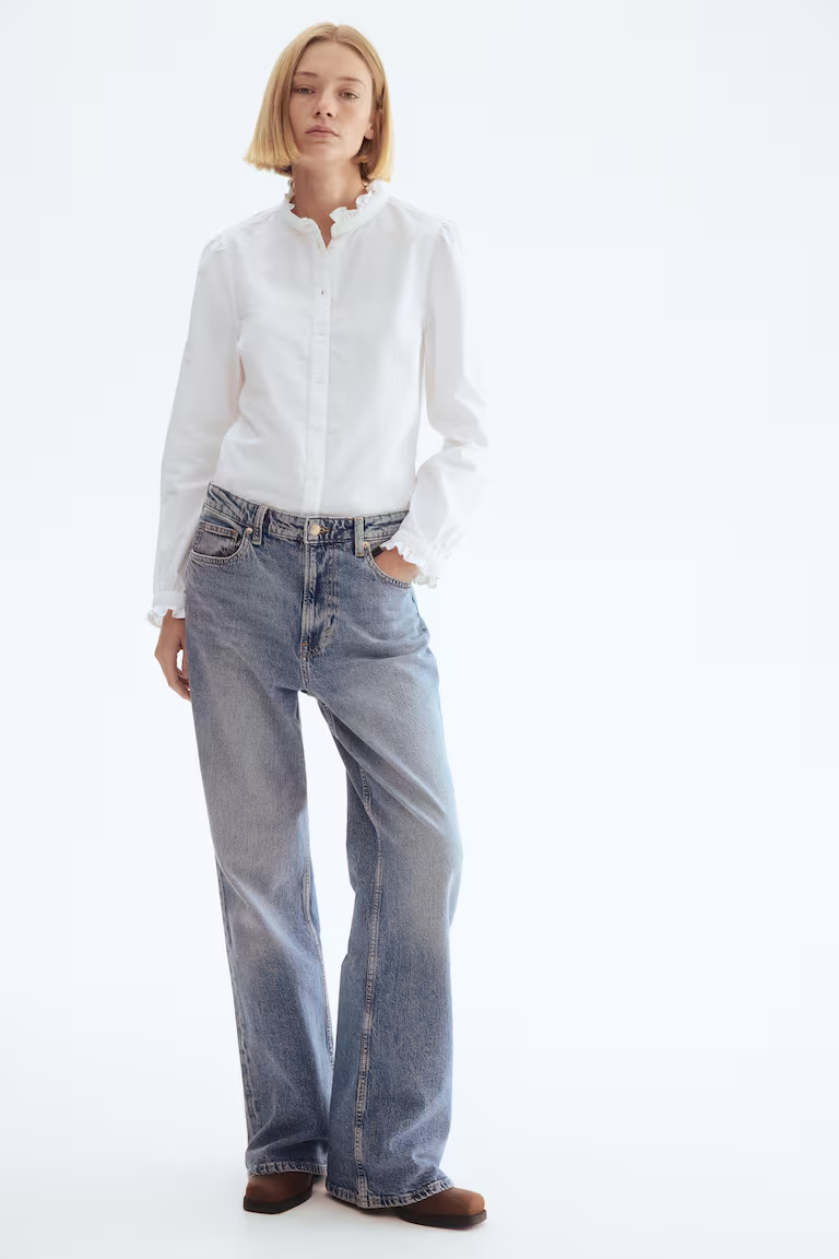 A slim-fit shirt crafted from washed Oxford cotton fabric