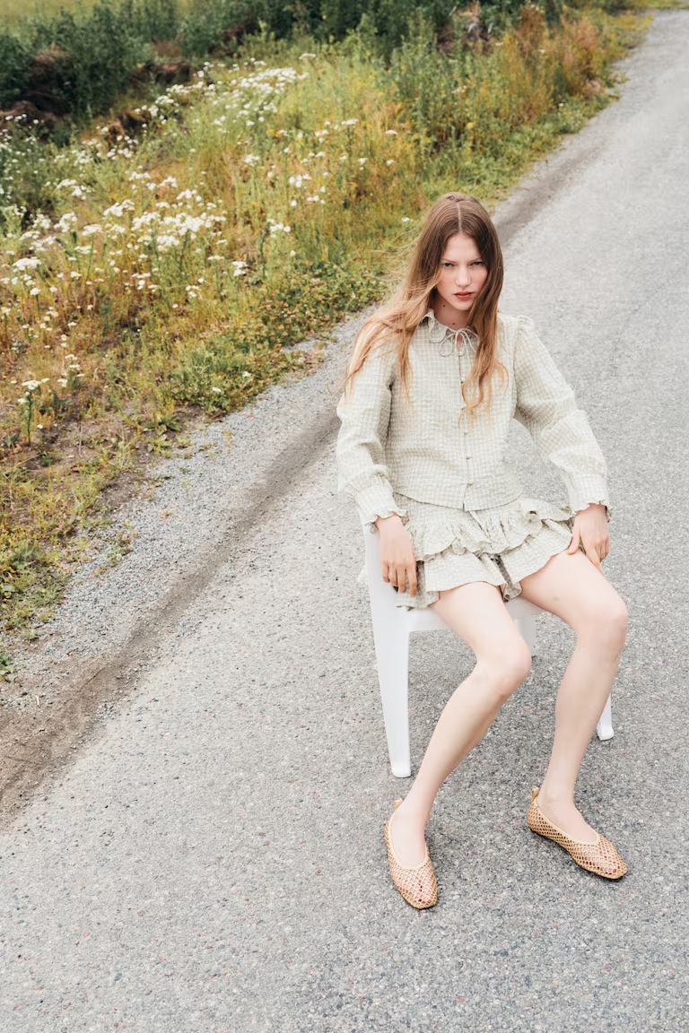 Ruffled-Collar Shirt